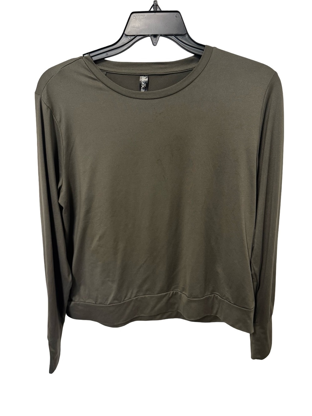lukka Olive Green Long Sleeve Crew Top